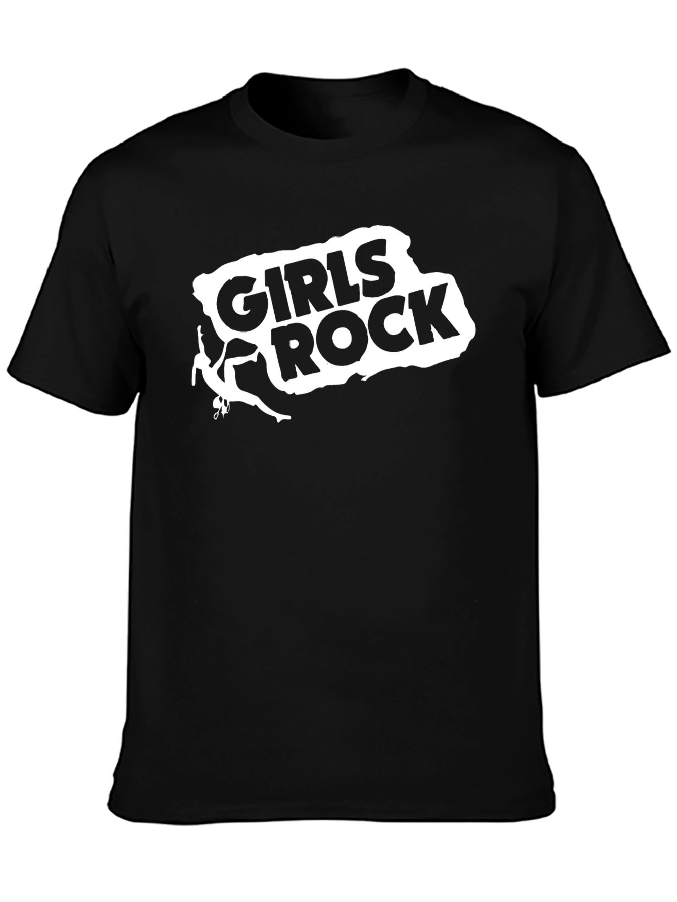 Girls Rock Black T-Shirt Climbing Design