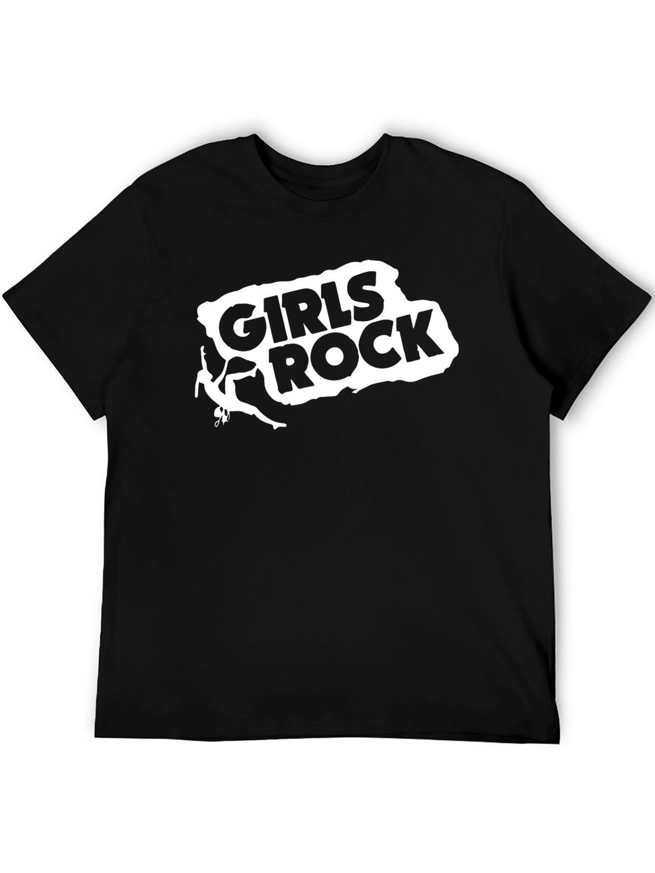 Girls Rock Black T-Shirt Climbing Design