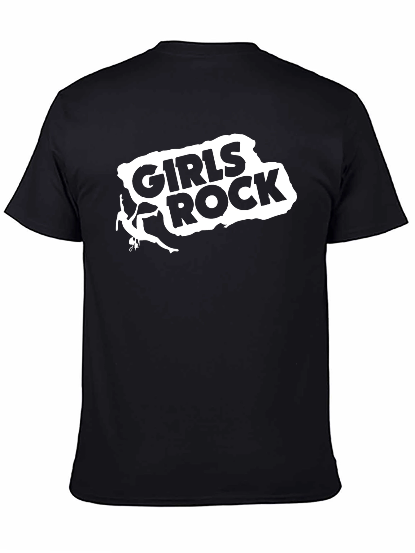 Girls Rock Black T-Shirt Climbing Design