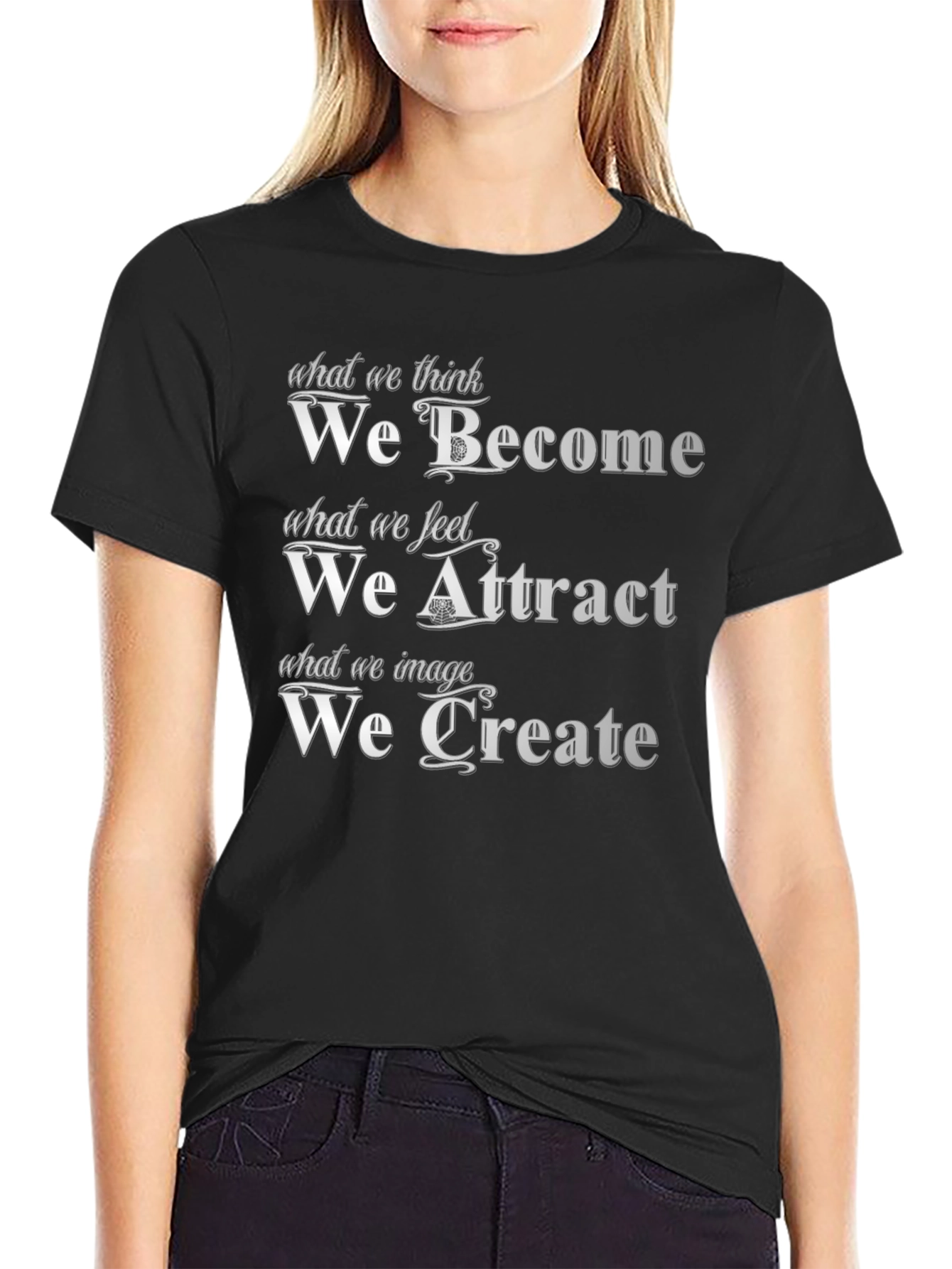 Motivational Quote T-Shirt: Become Attract Create