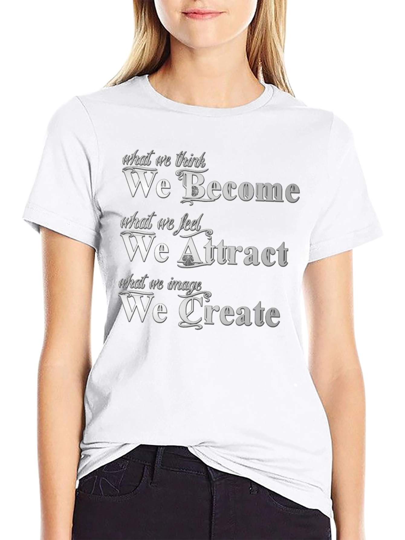 Motivational Quote T-Shirt: Become Attract Create