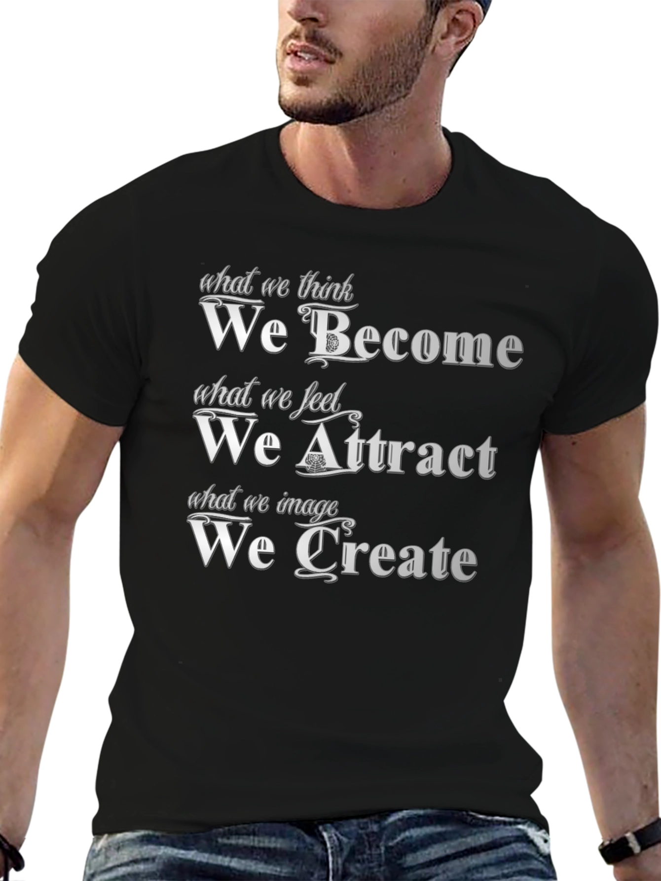 Motivational Quote T-Shirt: Become Attract Create