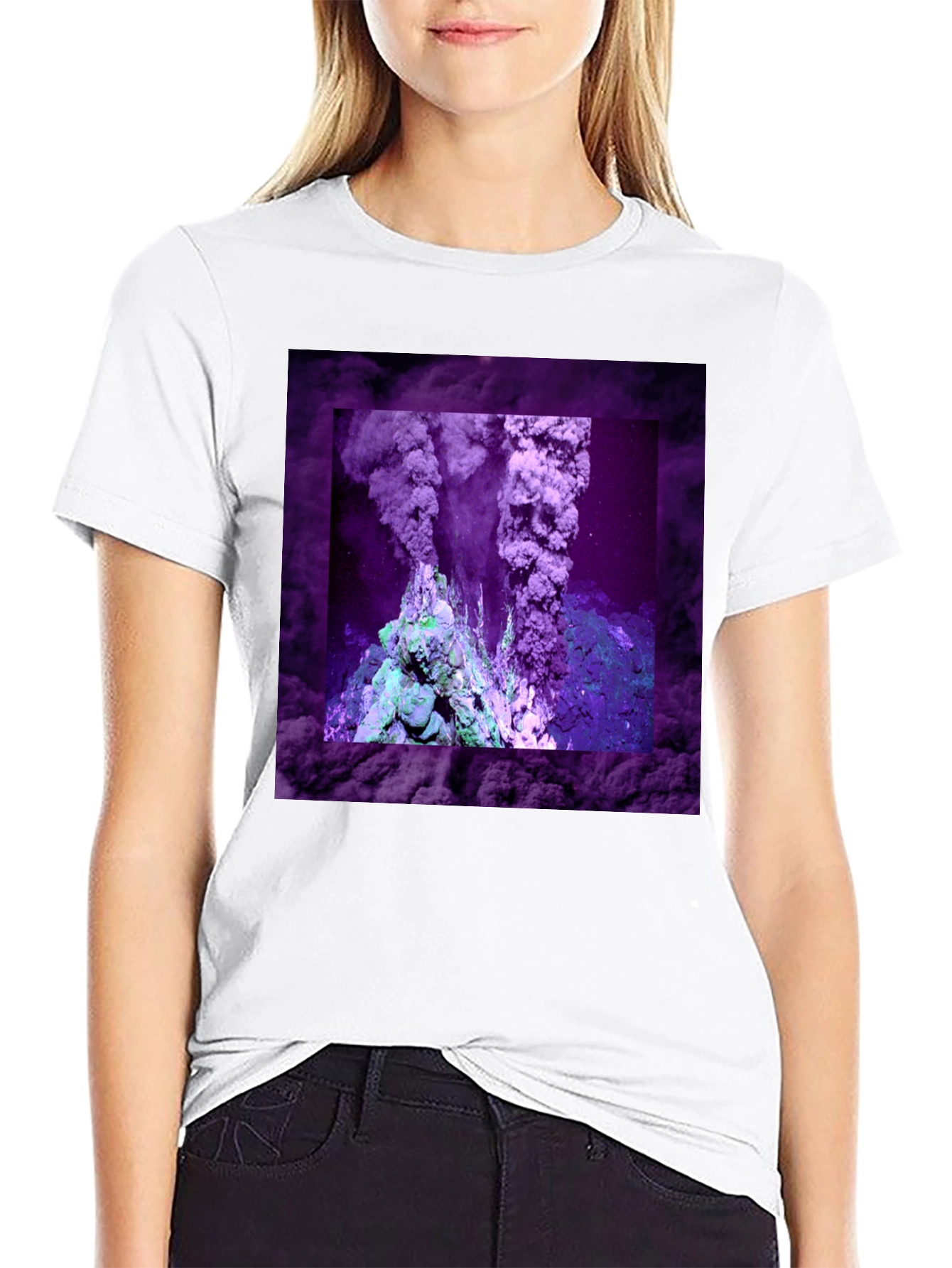 Volcano T-Shirt: Unique Purple Graphic Tee