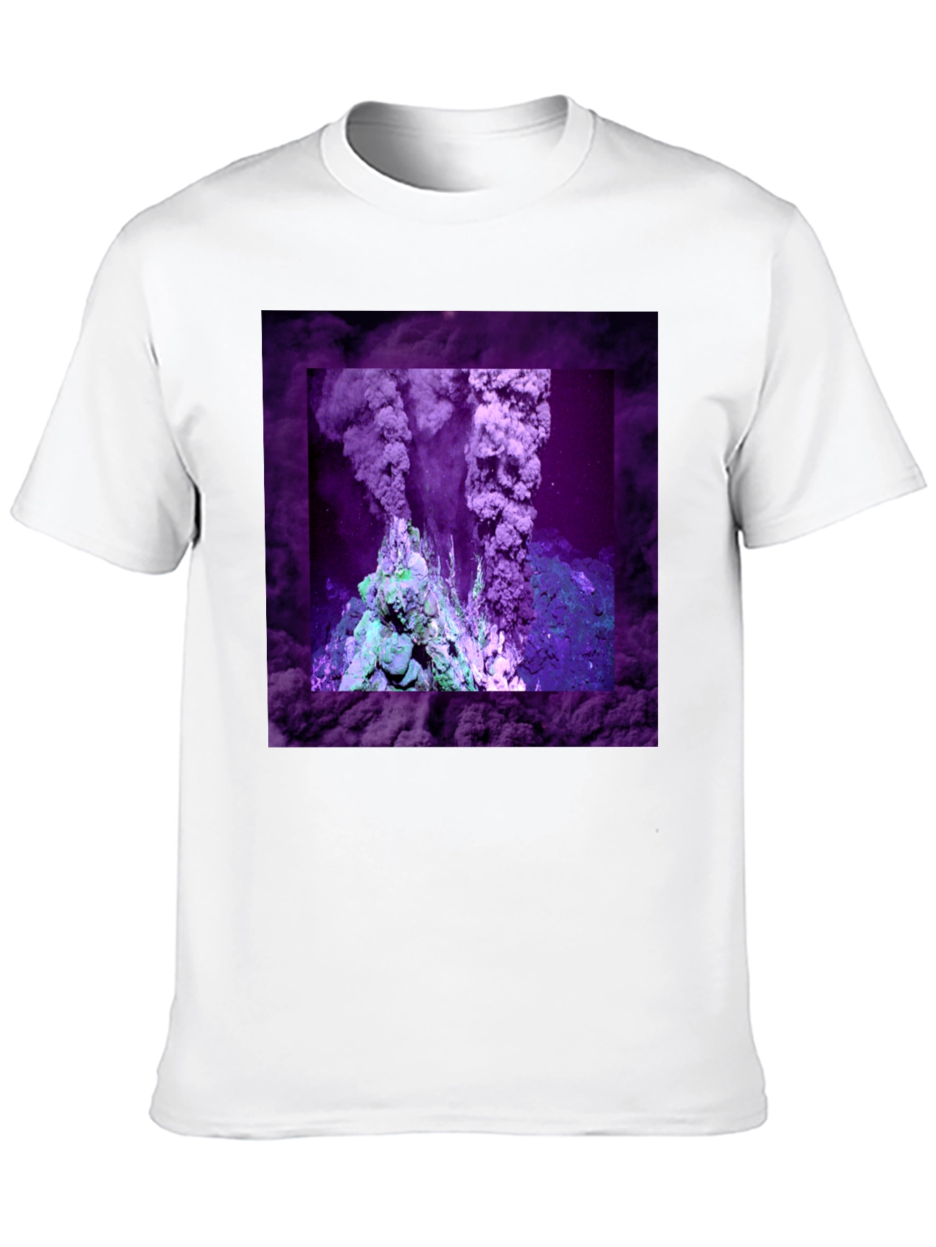 Volcano T-Shirt: Unique Purple Graphic Tee