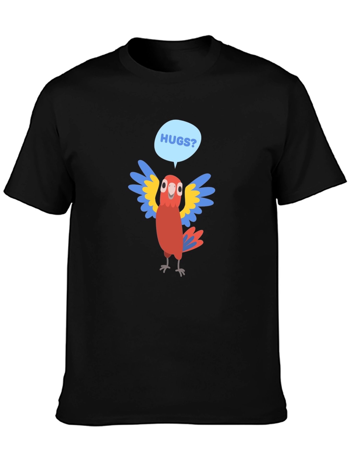 Hugs Parrot Graphic T-Shirt - Fun Novelty Tee