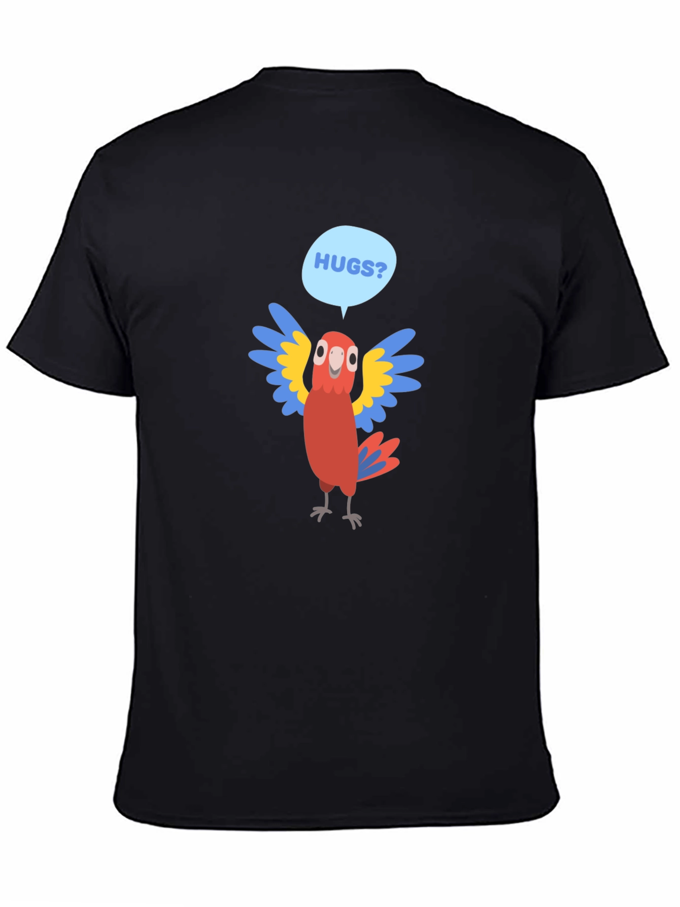 Hugs Parrot Graphic T-Shirt - Fun Novelty Tee