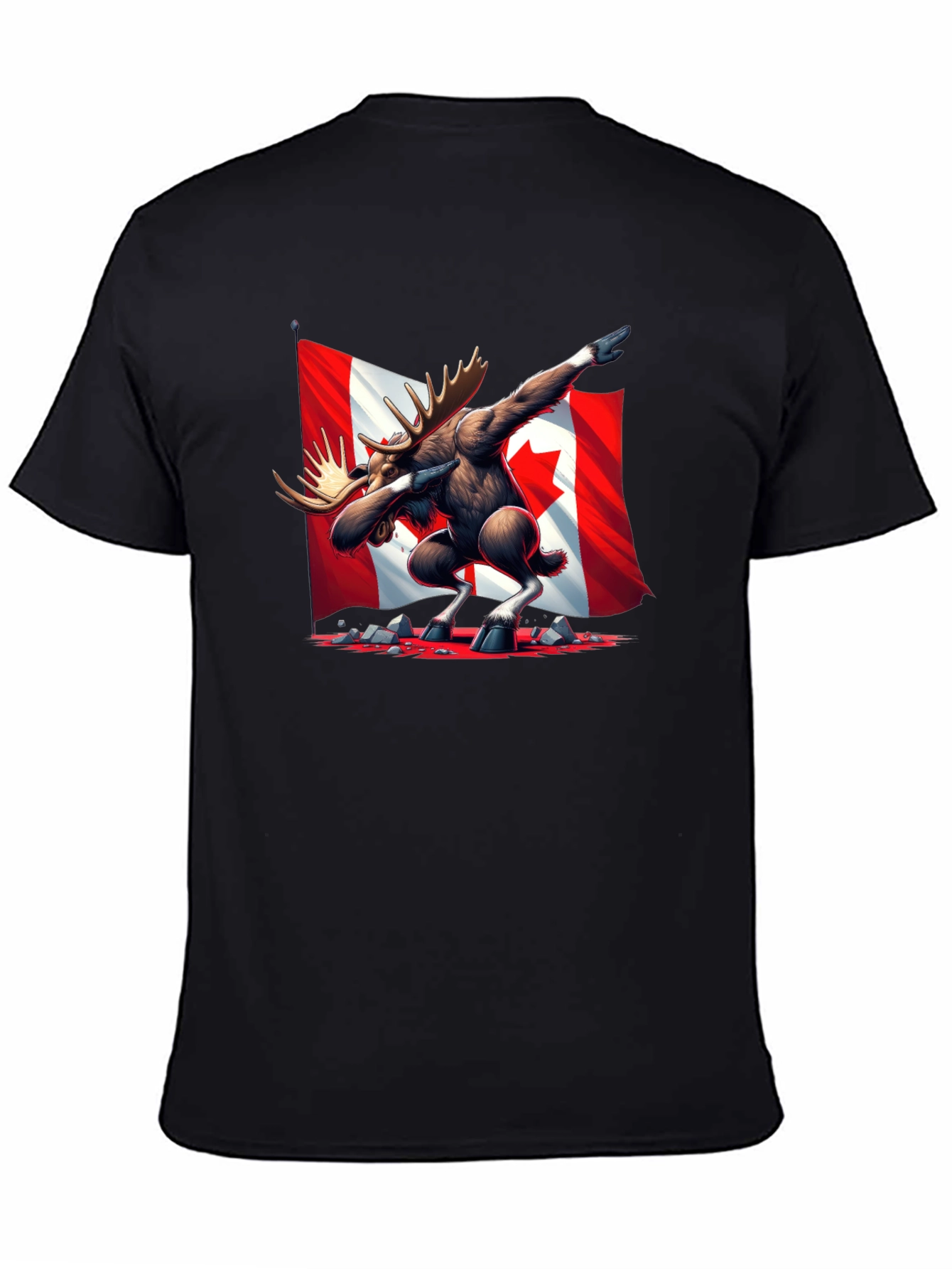 Dabbing Moose Canada Flag T-Shirt
