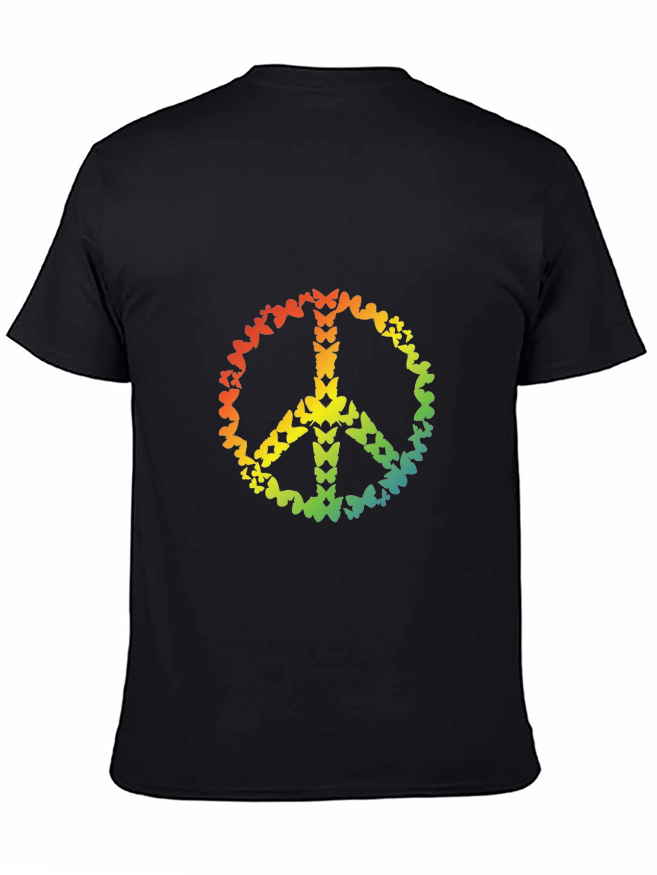 Butterfly Peace Sign Graphic T-Shirt