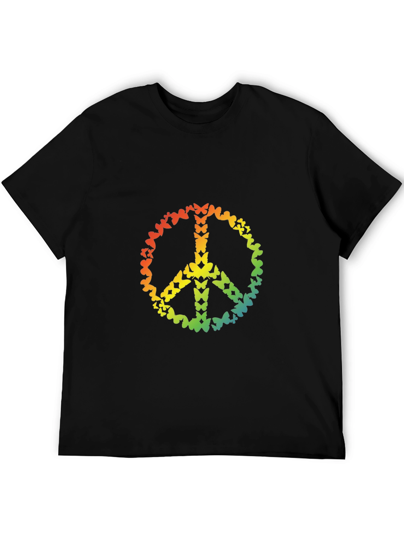 Butterfly Peace Sign Graphic T-Shirt