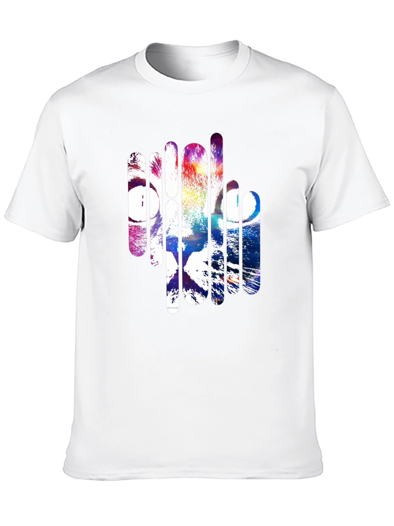 Abstract Cat Graphic Black T-Shirt