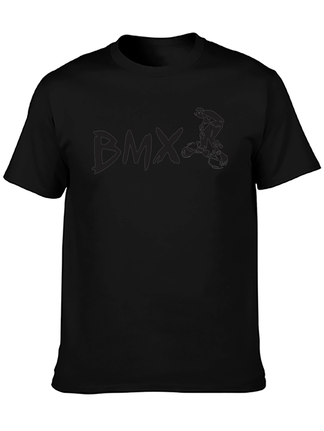 BMX Rider Graphic Tee - Black Cotton Blend