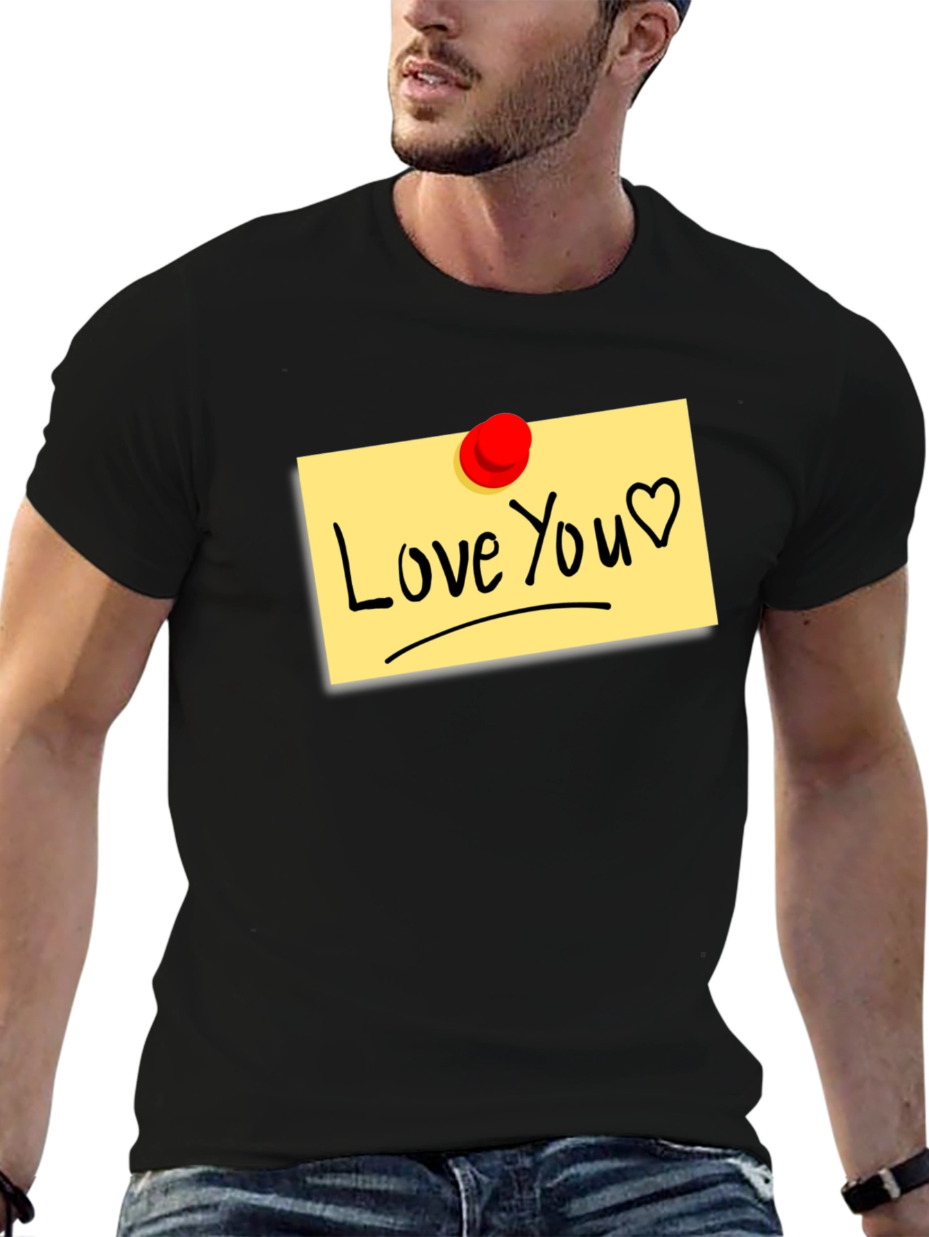 Love You Note Black T-Shirt