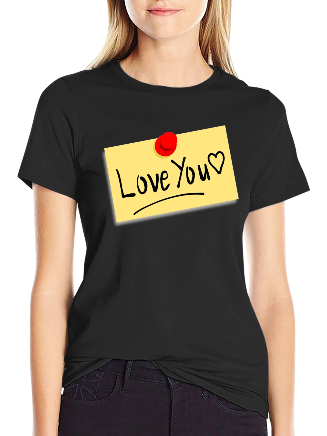 Love You Note Black T-Shirt