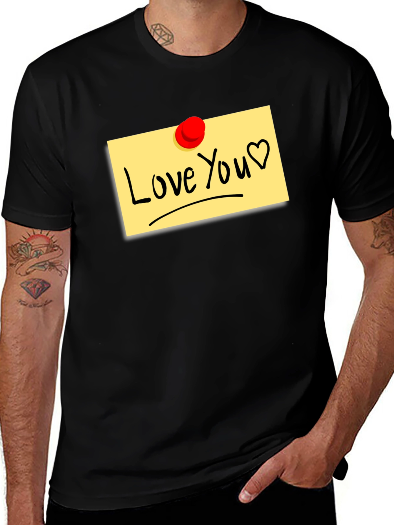 Love You Note Black T-Shirt