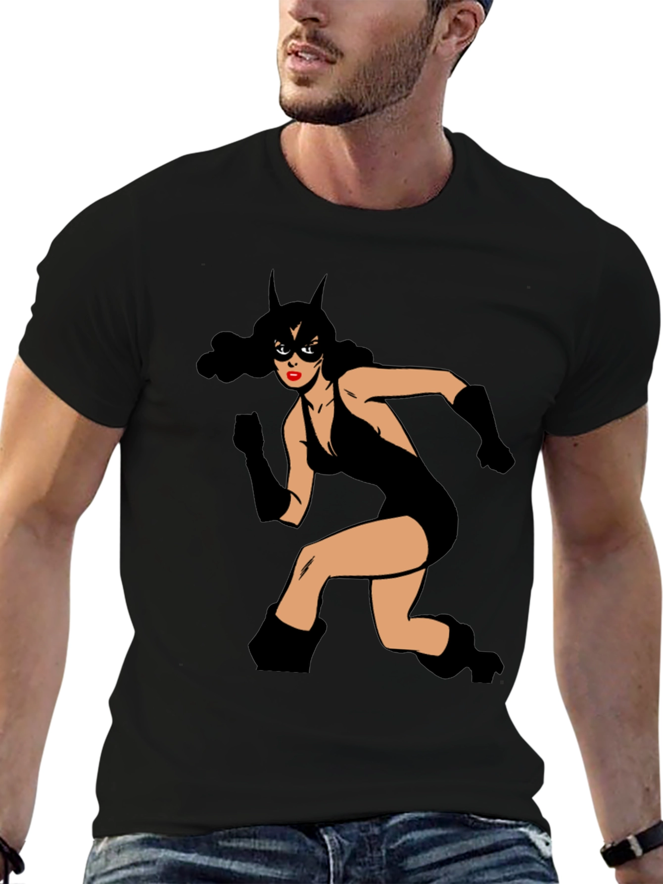 Retro Superheroine Graphic T-Shirt