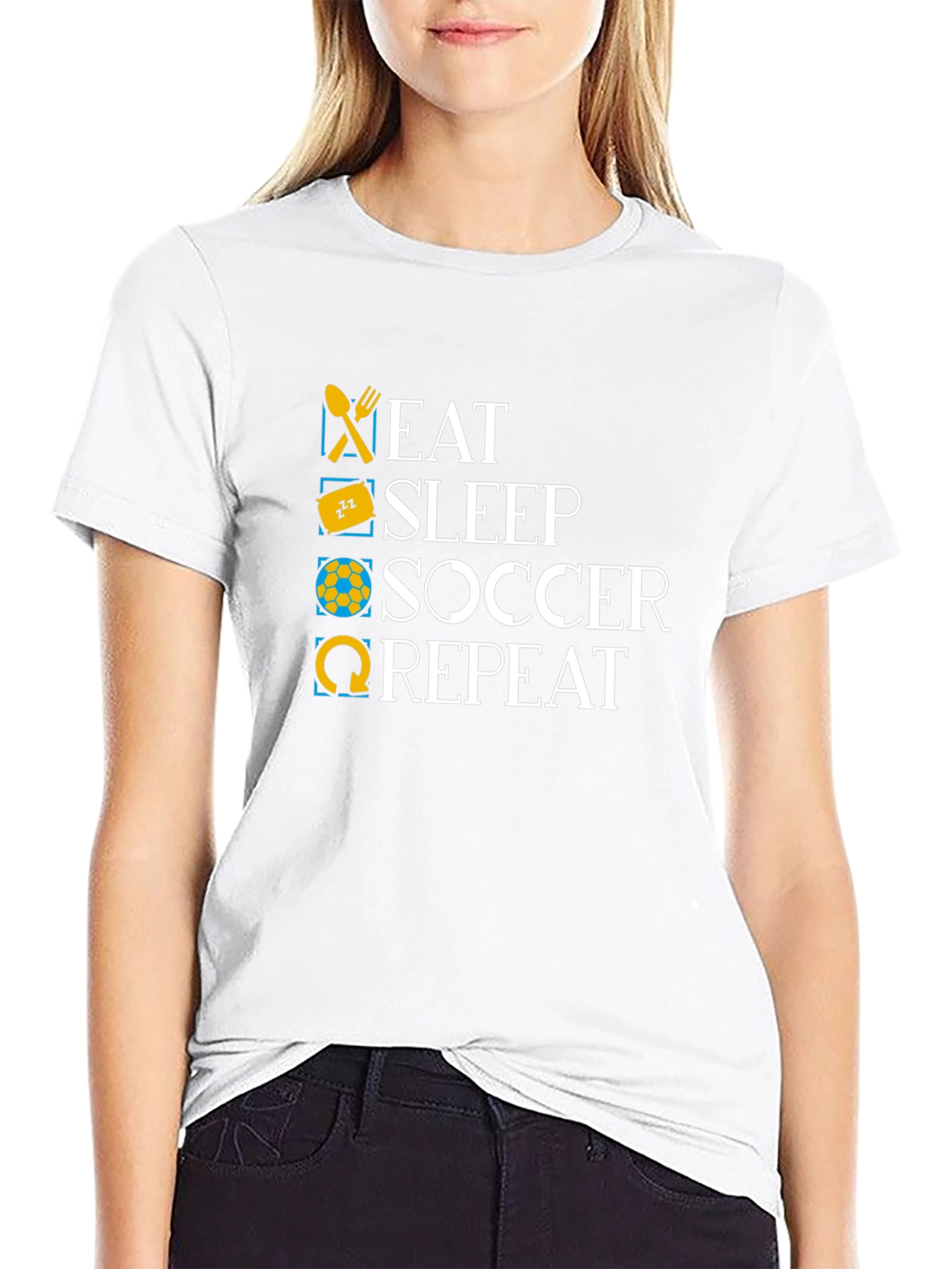 Eat Sleep Soccer Repeat Graphic T-Shirt