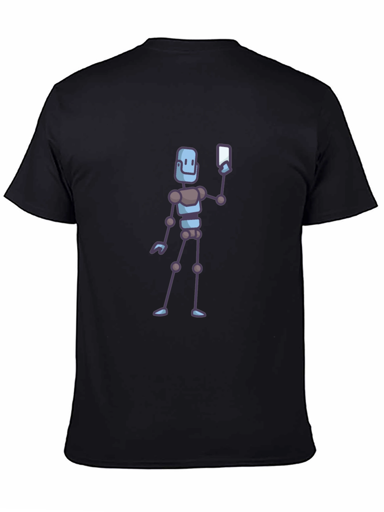 Robot Selfie Black T-Shirt - Novelty Graphic Tee