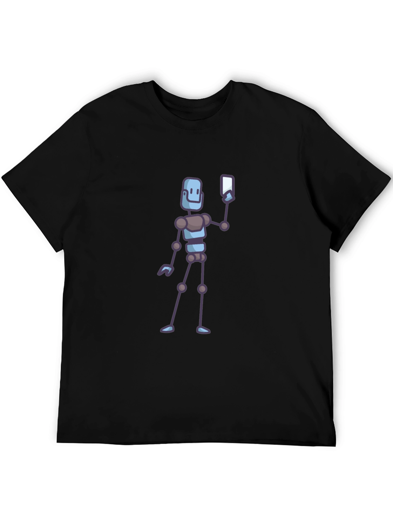 Robot Selfie Black T-Shirt - Novelty Graphic Tee