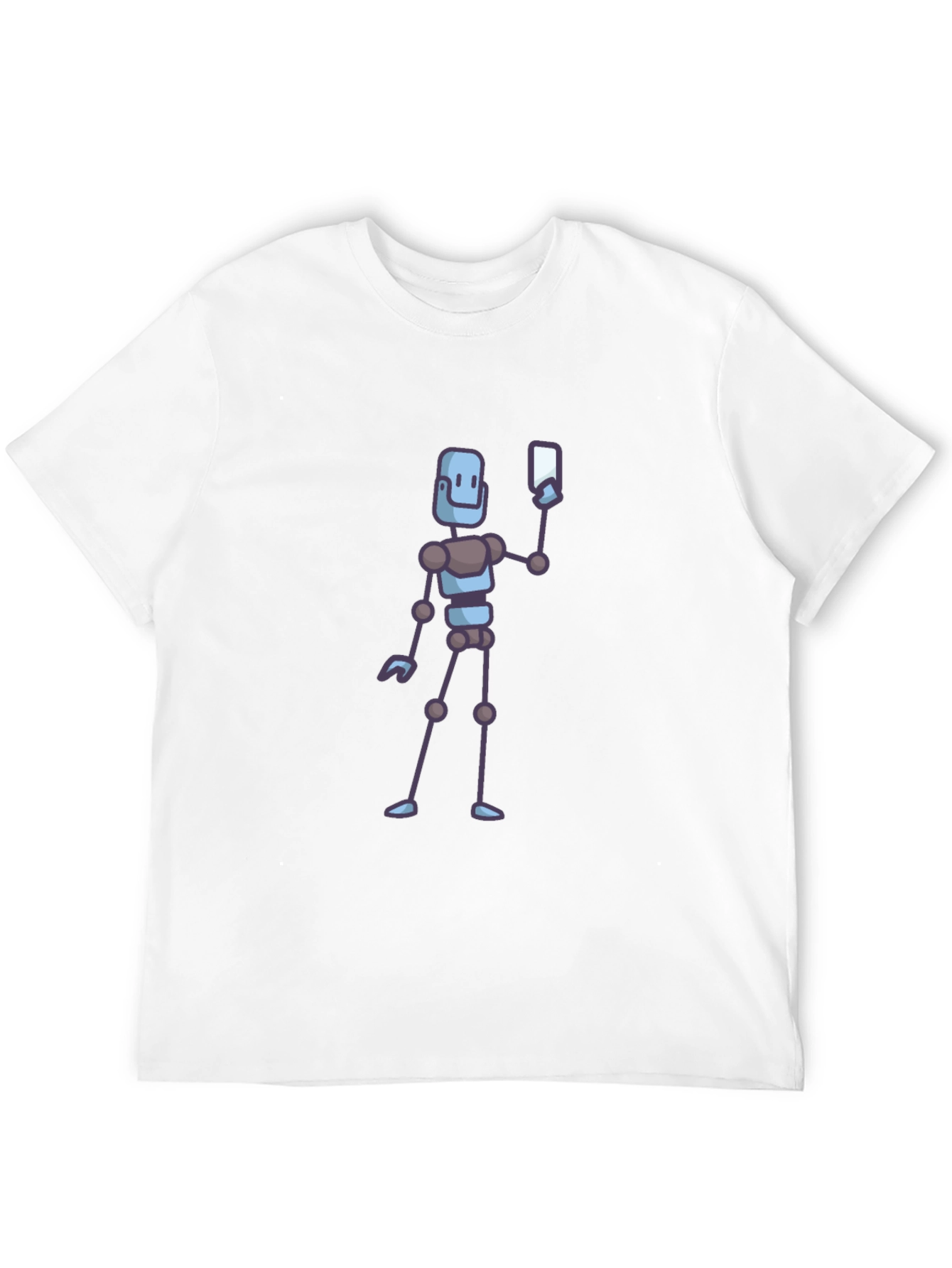 Robot Selfie Black T-Shirt - Novelty Graphic Tee