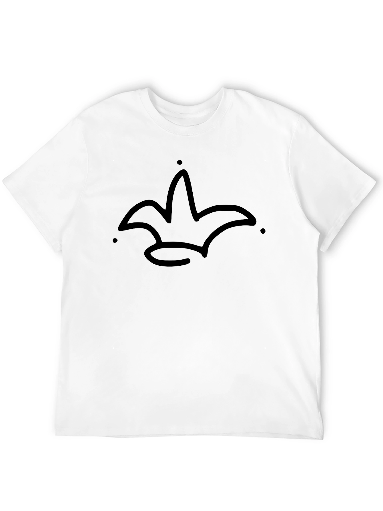 Crown Graphic Tee - Minimalist Design Black