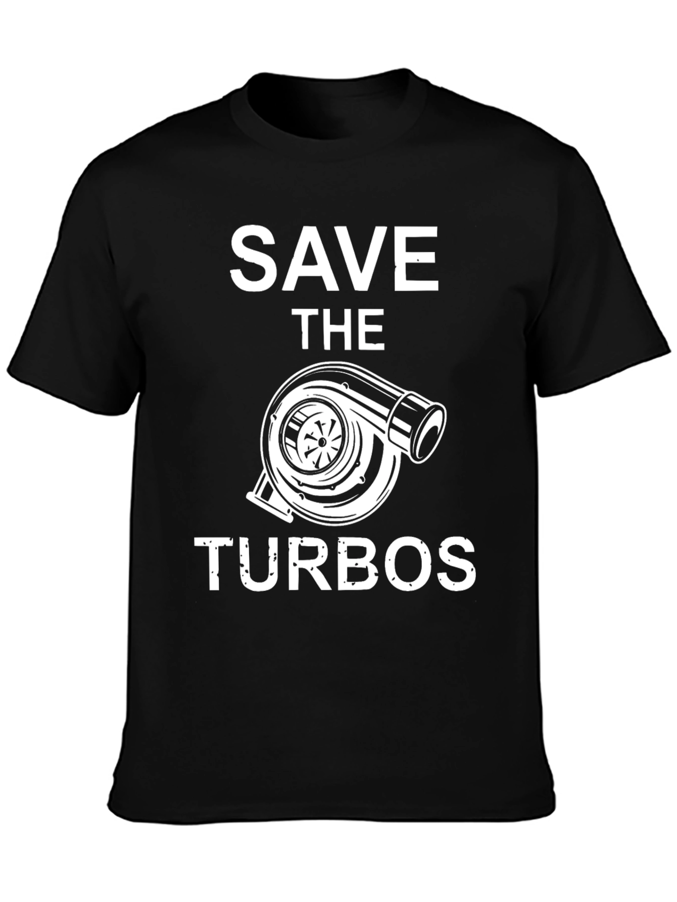 Save the Turbos Graphic Tee - Black Cotton T-Shirt