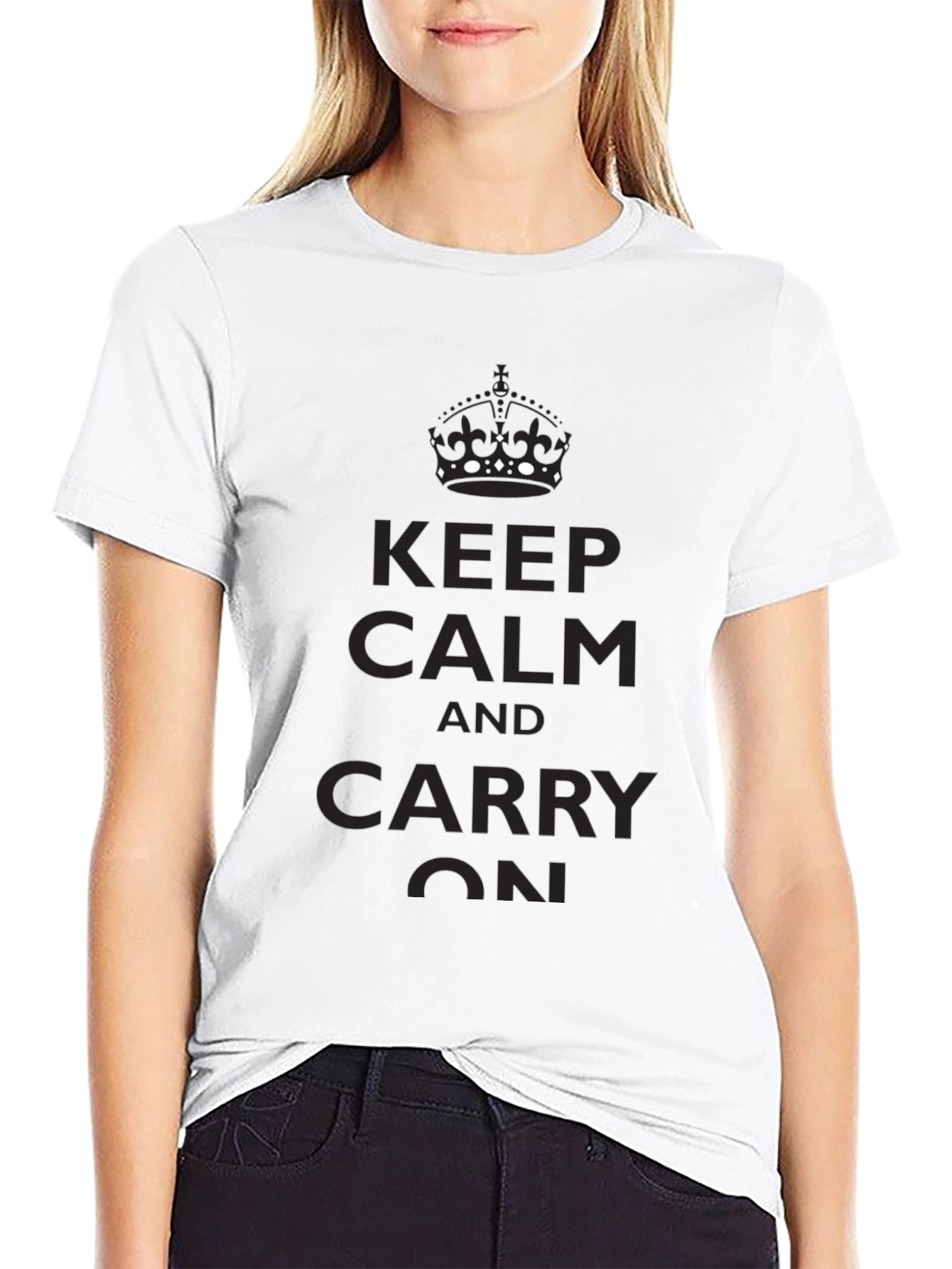 Keep Calm T-Shirt - Black Classic Slogan Tee