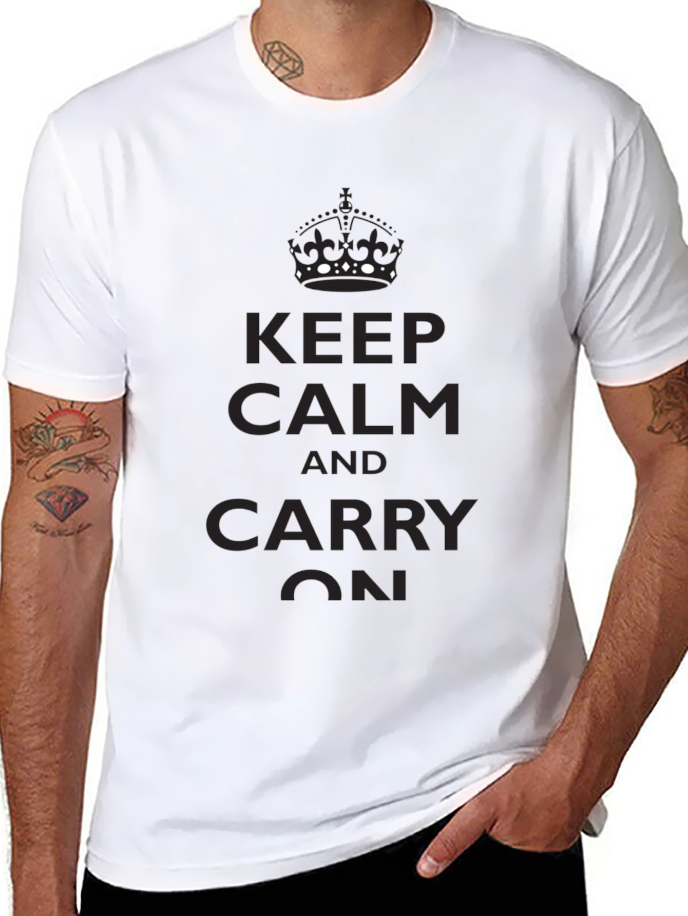 Keep Calm T-Shirt - Black Classic Slogan Tee