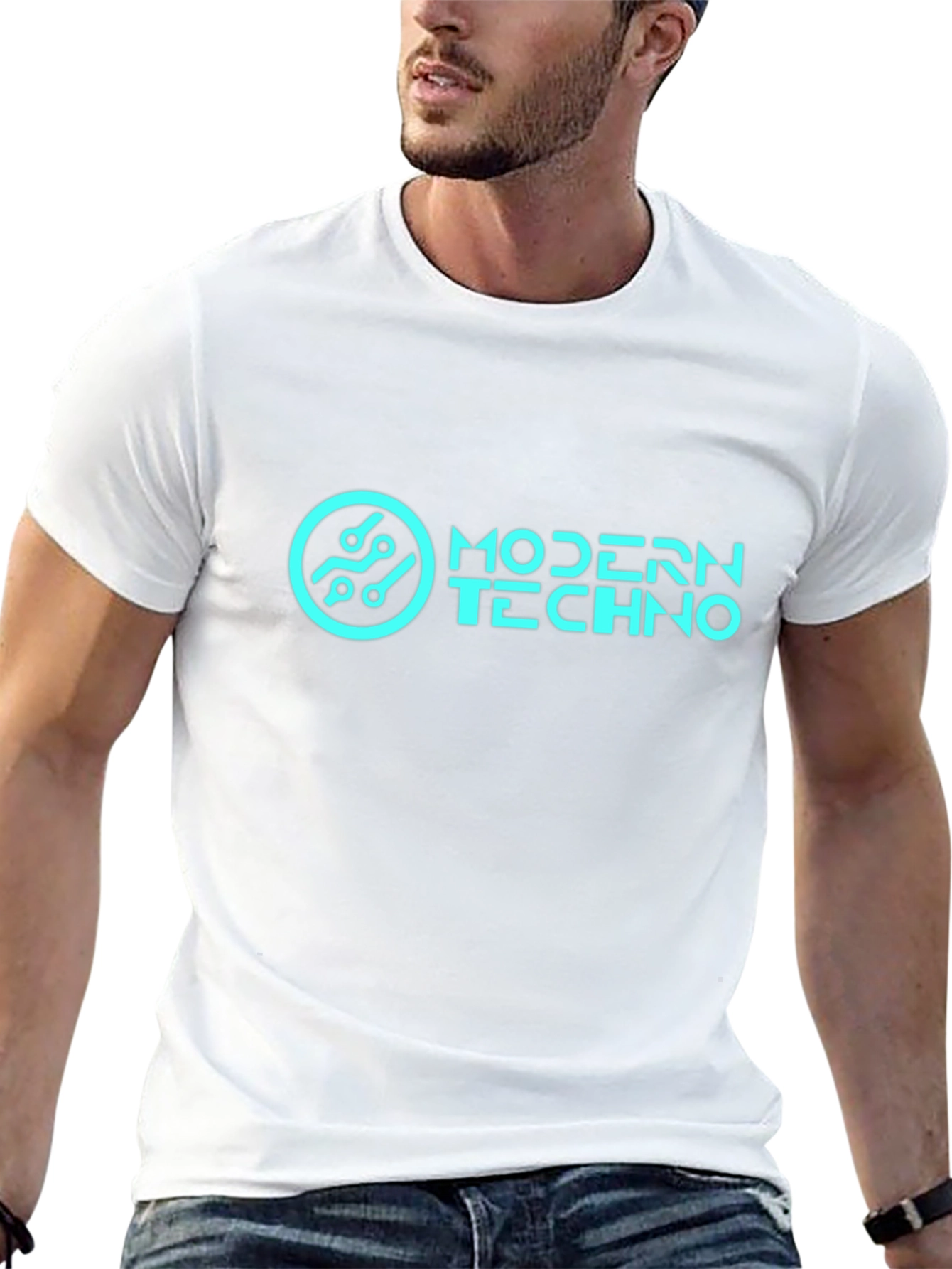 Modern Techno Graphic T-Shirt - Black