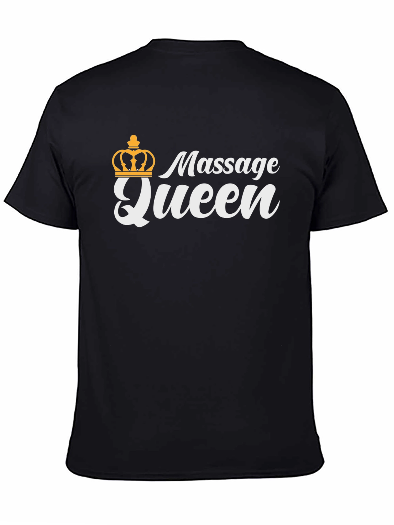Massage Queen Black T-Shirt with Crown