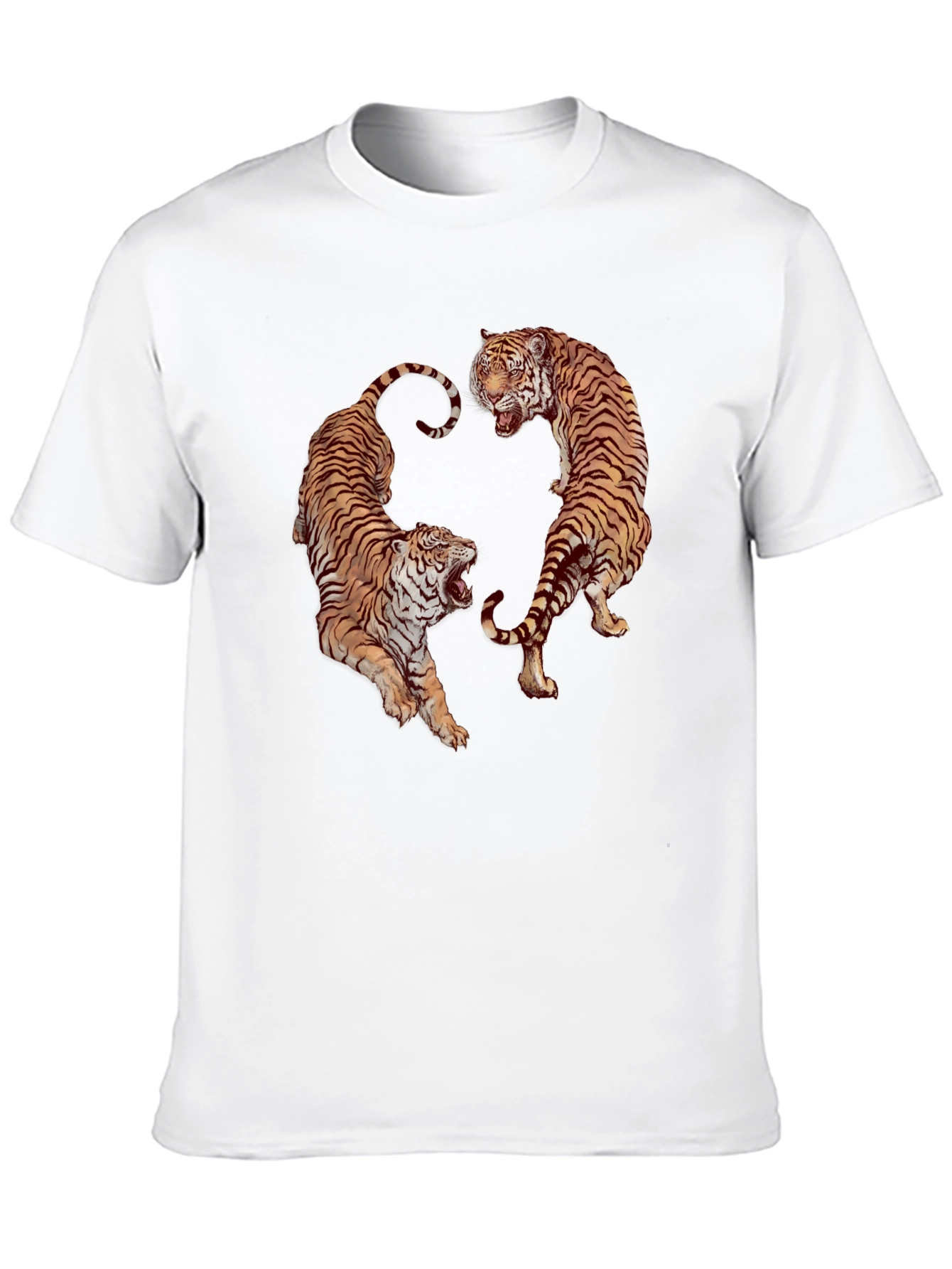 Tiger Graphic Print Crew Neck T-Shirt