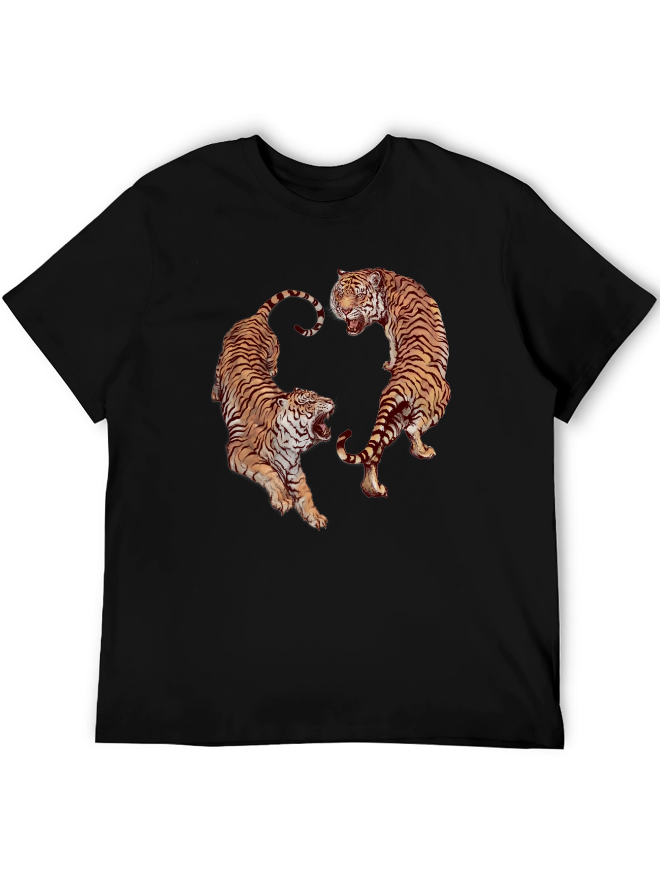 Tiger Graphic Print Crew Neck T-Shirt