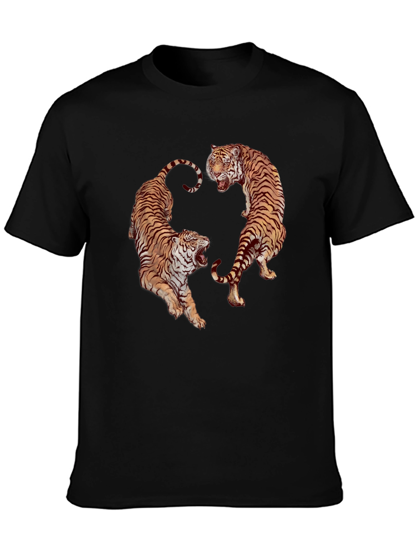 Tiger Graphic Print Crew Neck T-Shirt