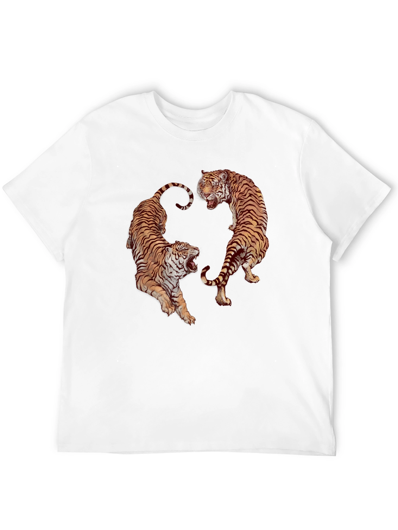 Tiger Graphic Print Crew Neck T-Shirt