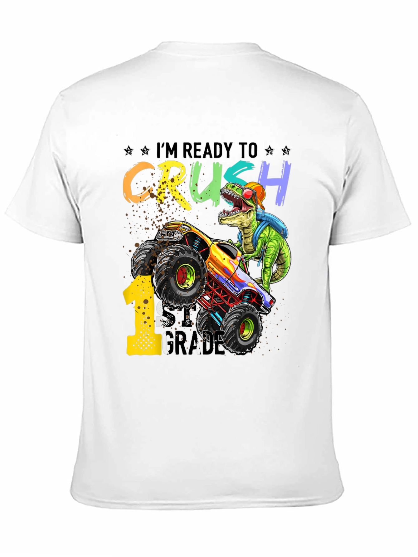 Ready to Crush 1st Grade Dinosaur Monster Truck T-Shirt