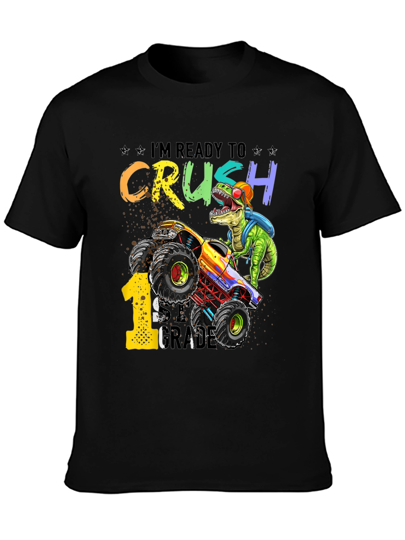 Ready to Crush 1st Grade Dinosaur Monster Truck T-Shirt
