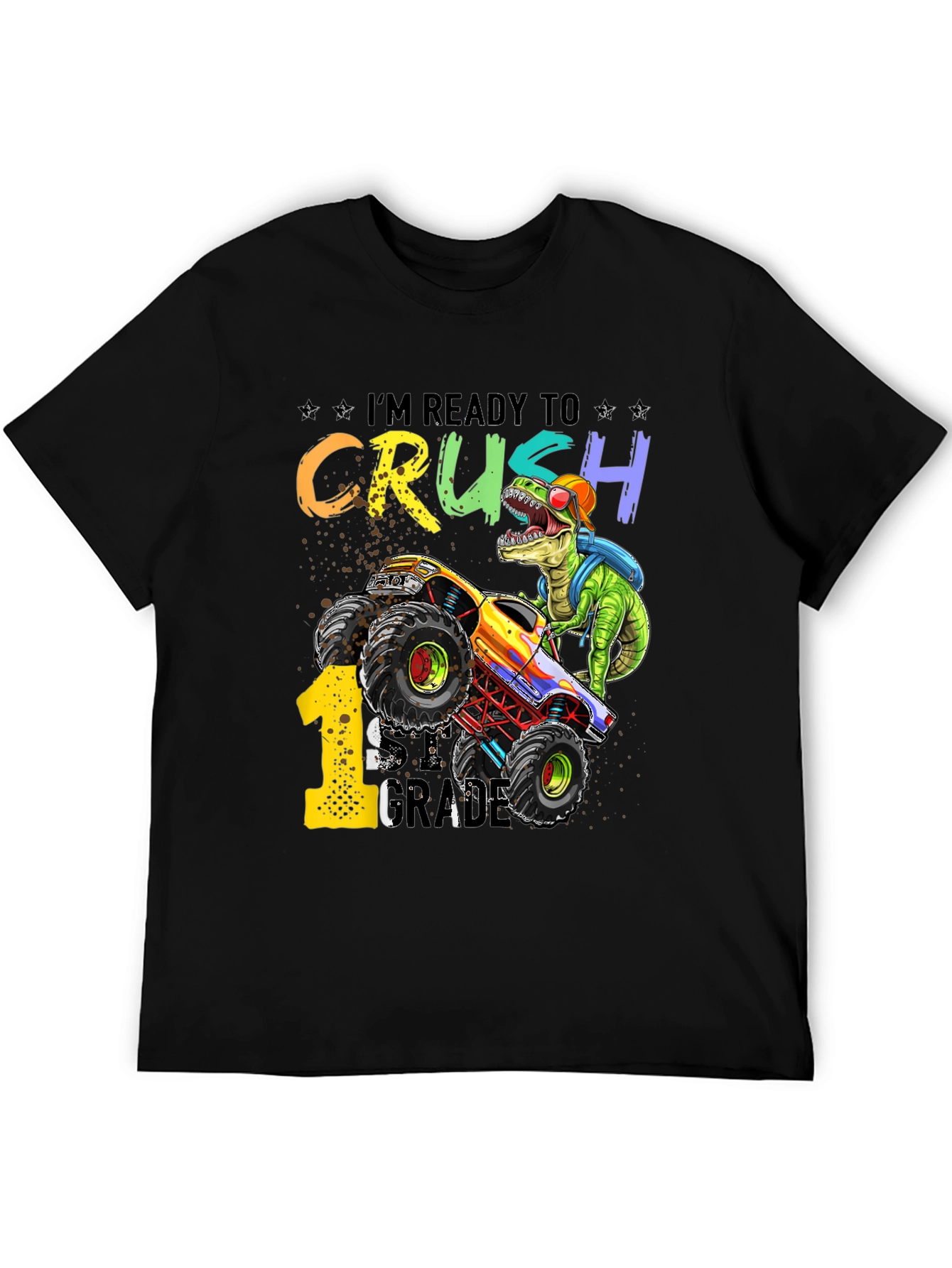 Ready to Crush 1st Grade Dinosaur Monster Truck T-Shirt