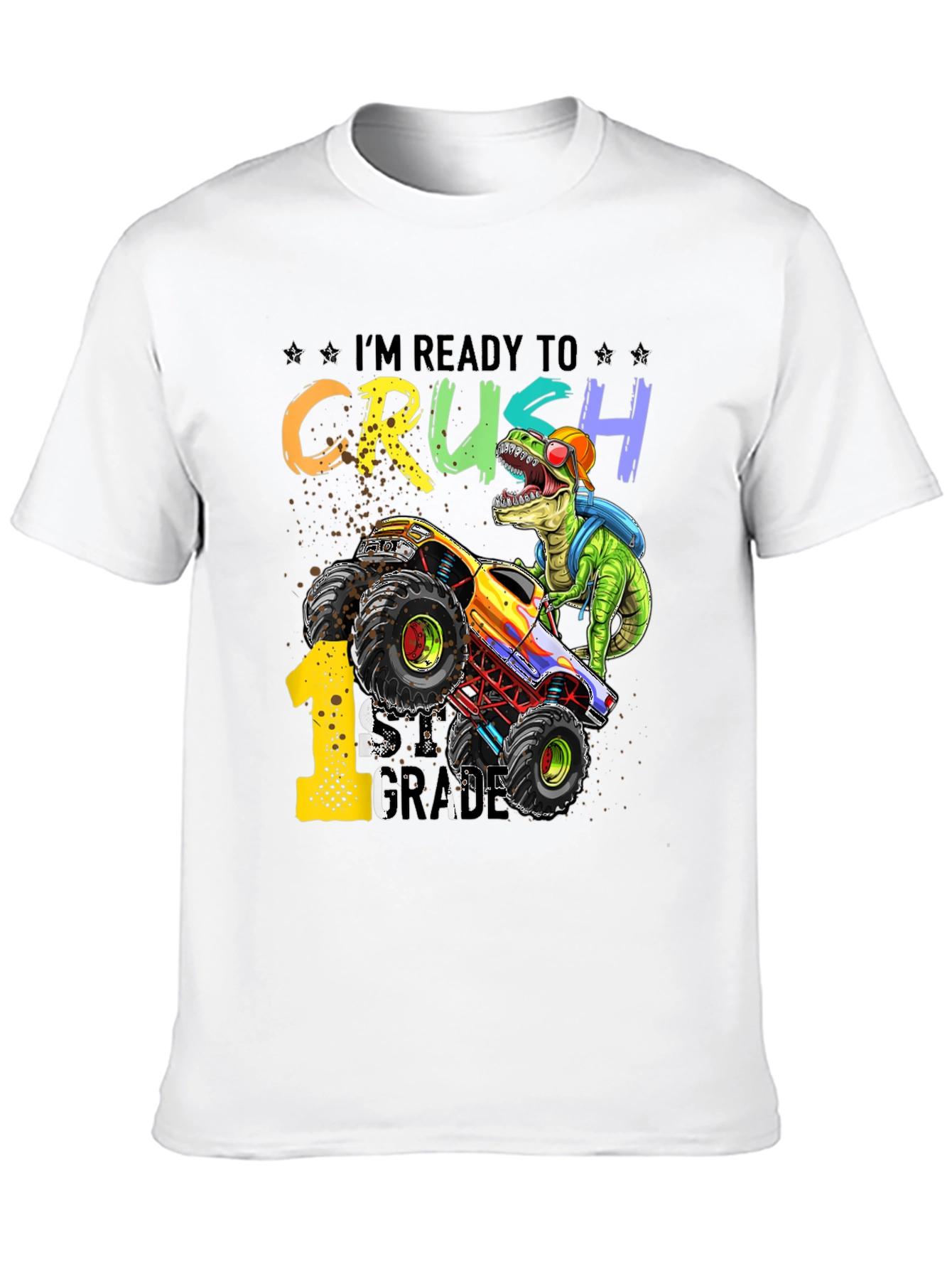 Ready to Crush 1st Grade Dinosaur Monster Truck T-Shirt