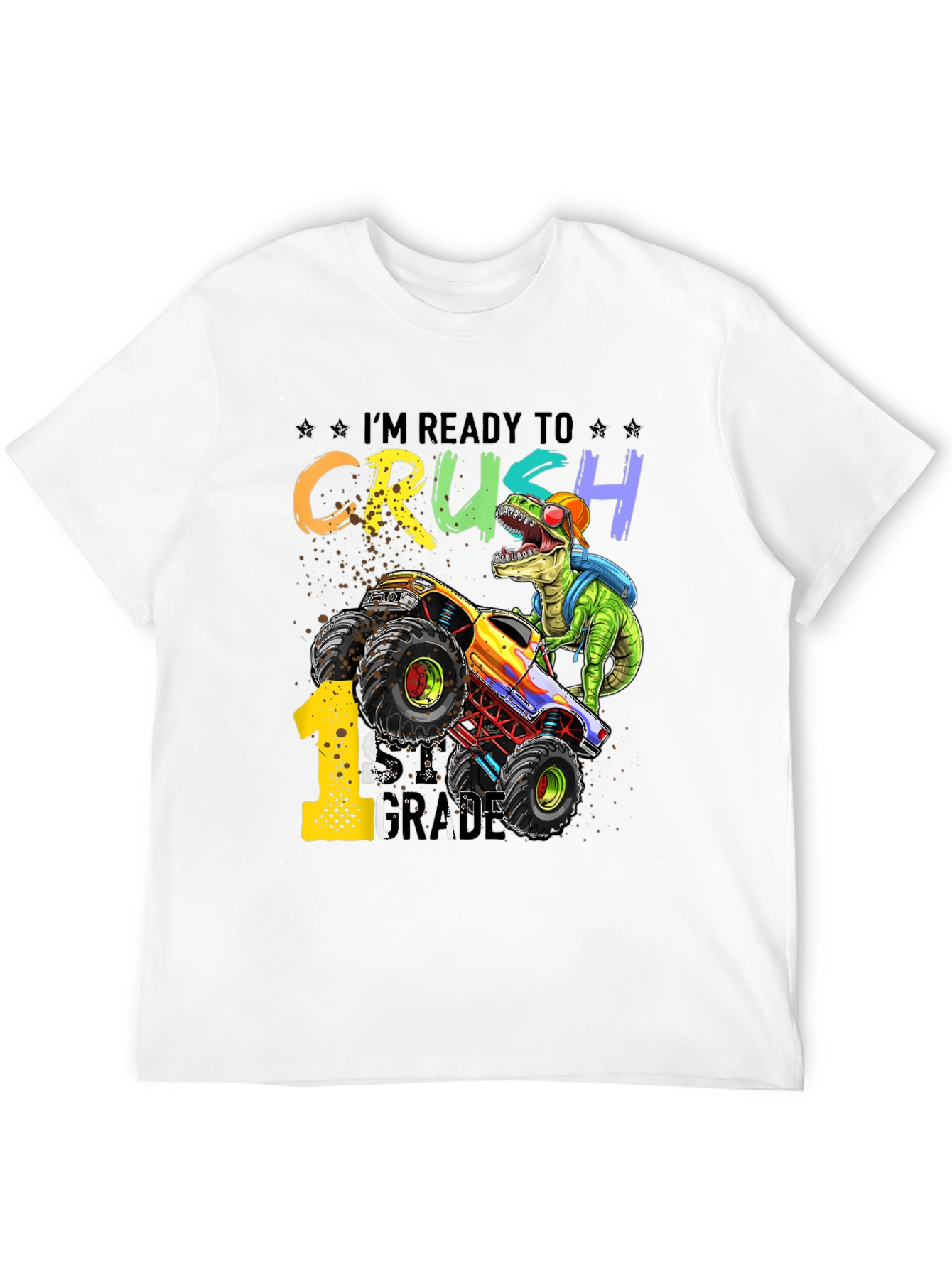 Ready to Crush 1st Grade Dinosaur Monster Truck T-Shirt