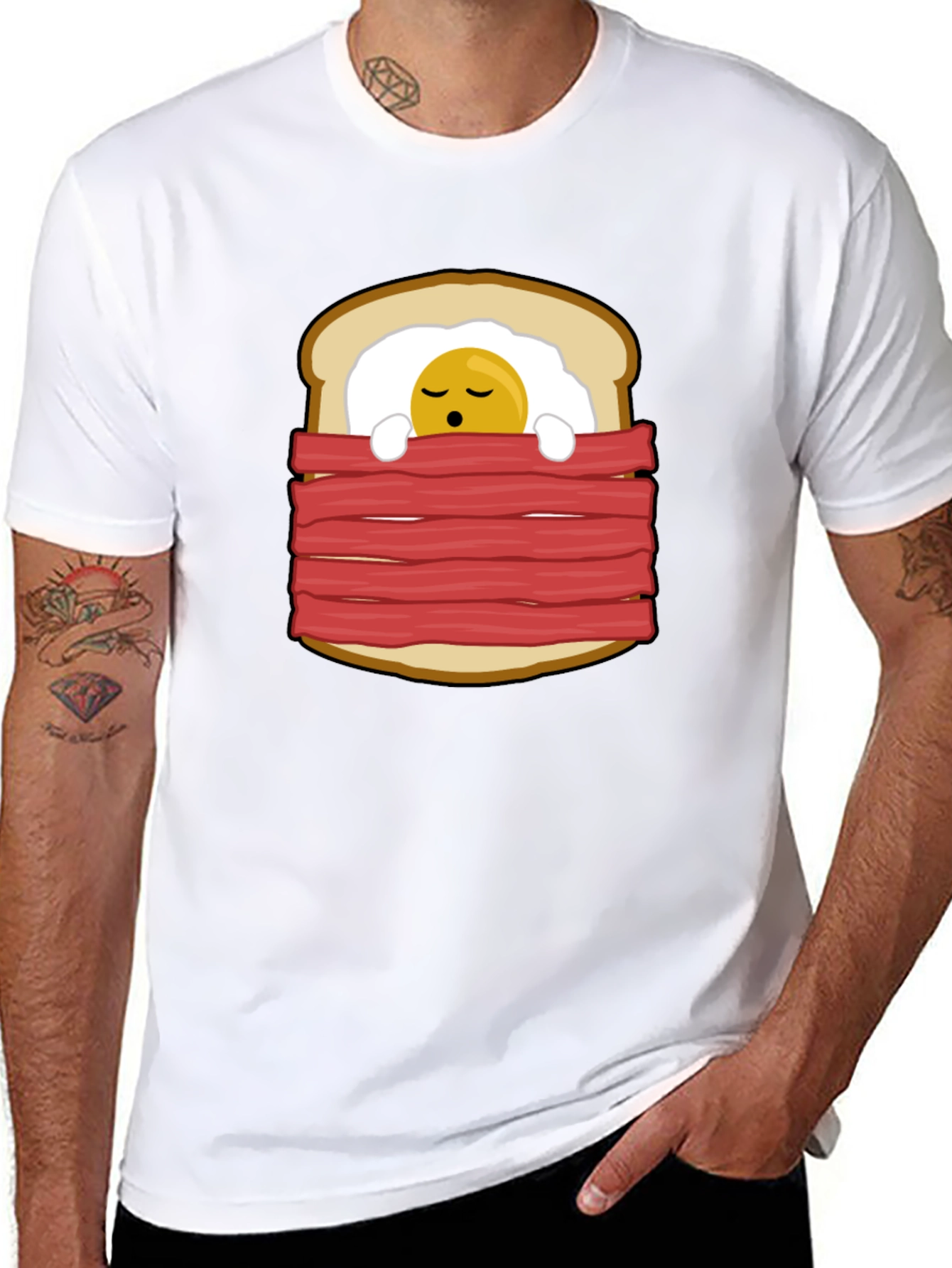 Funny Breakfast in Bed Graphic T-Shirt