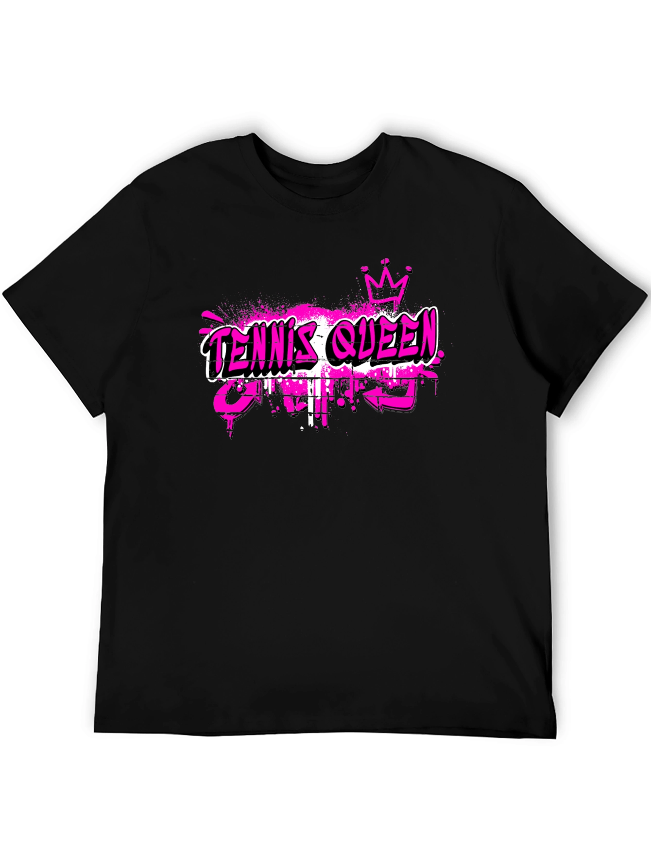 Tennis Queen Graphic T-Shirt - Black