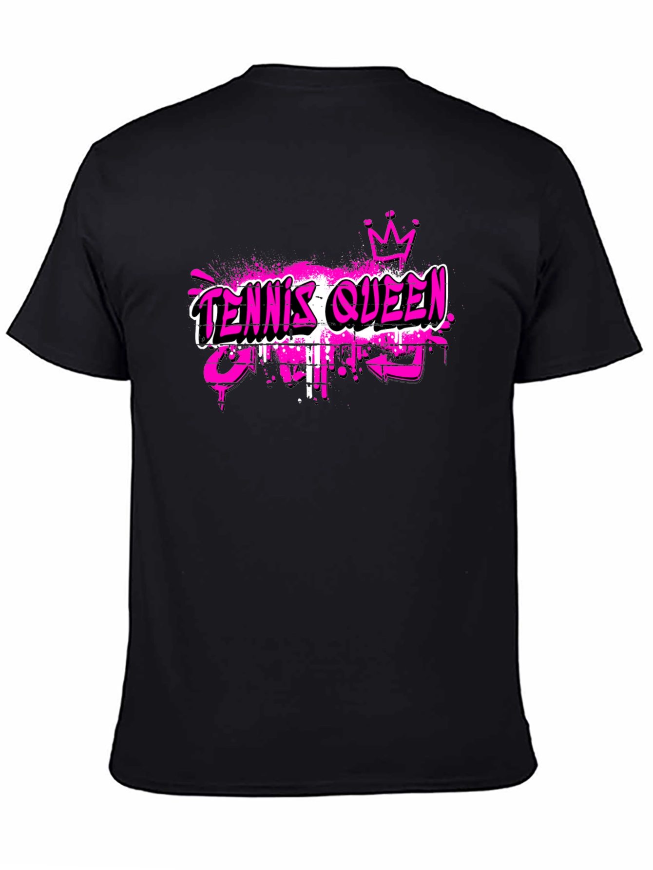 Tennis Queen Graphic T-Shirt - Black