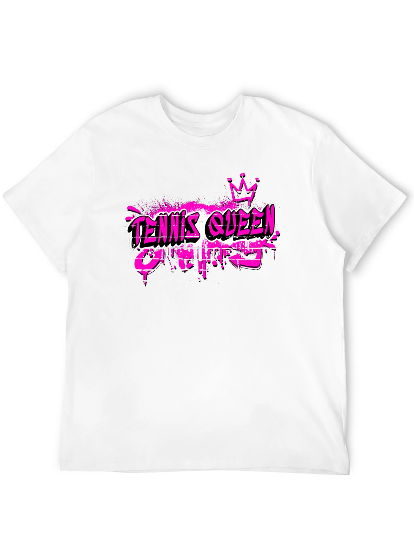 Tennis Queen Graphic T-Shirt - Black
