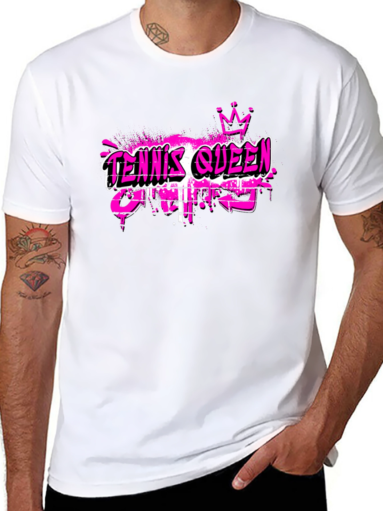 Tennis Queen Graphic T-Shirt - Black