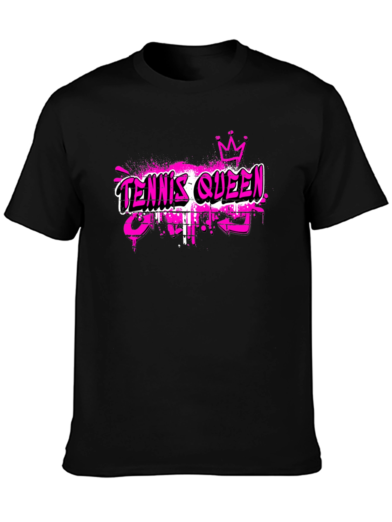Tennis Queen Graphic T-Shirt - Black