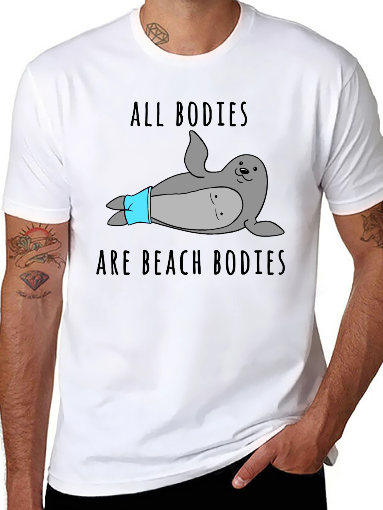 Funny All Bodies Beach Bodies Seal T-Shirt