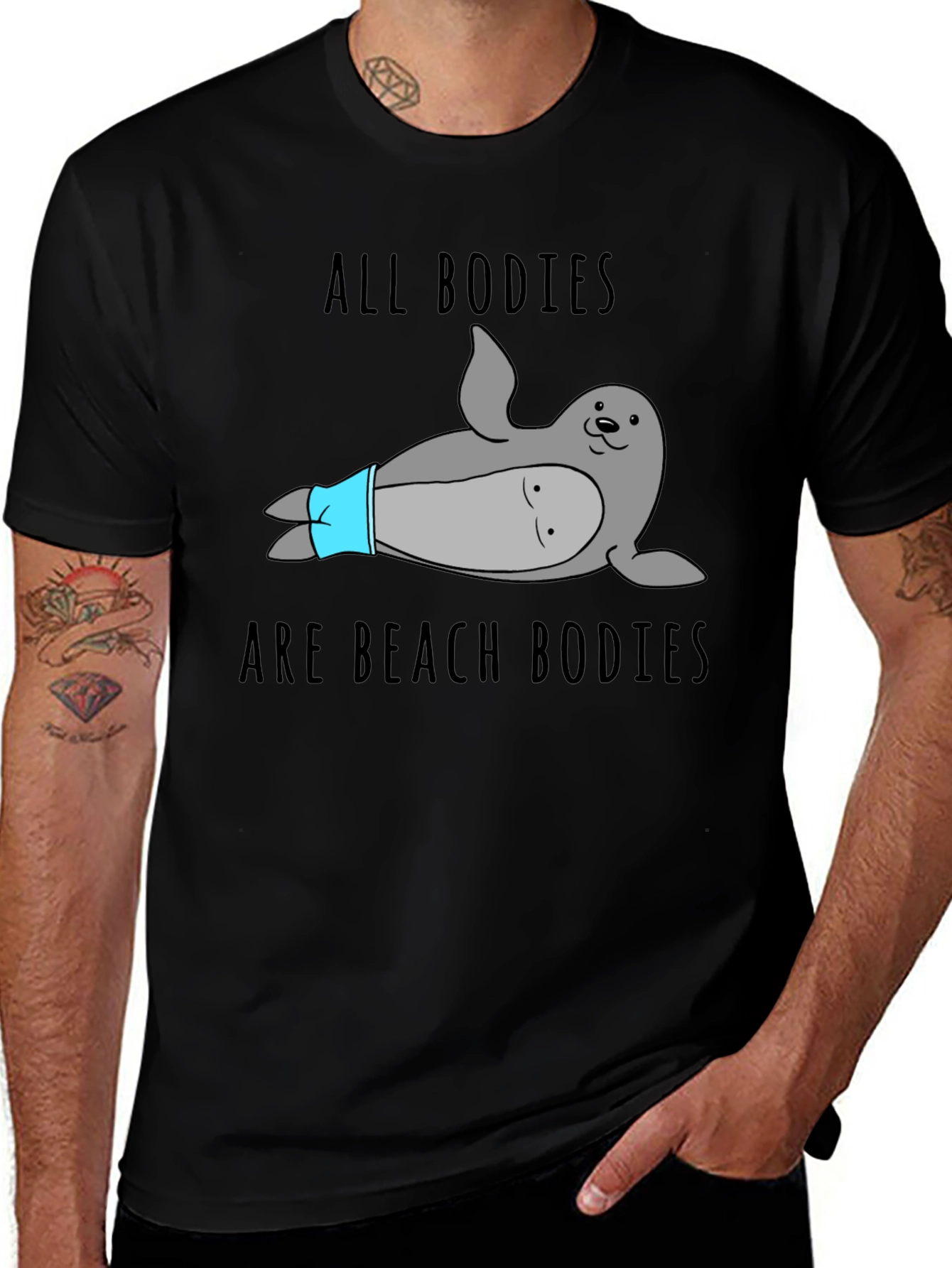 Funny All Bodies Beach Bodies Seal T-Shirt