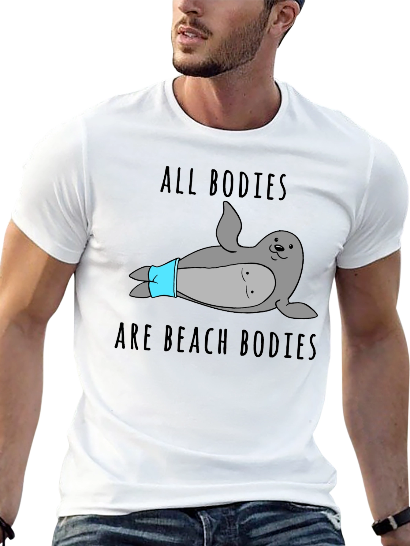 Funny All Bodies Beach Bodies Seal T-Shirt