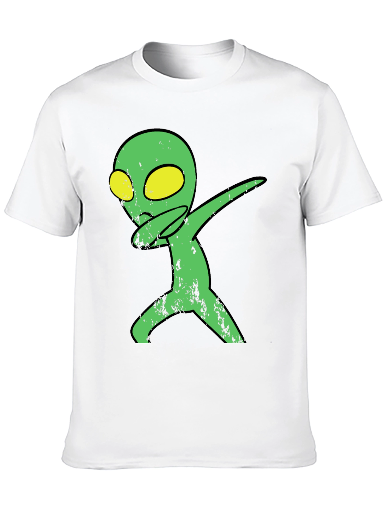 Dabbing Alien Graphic Tee - Trendy Black T-Shirt