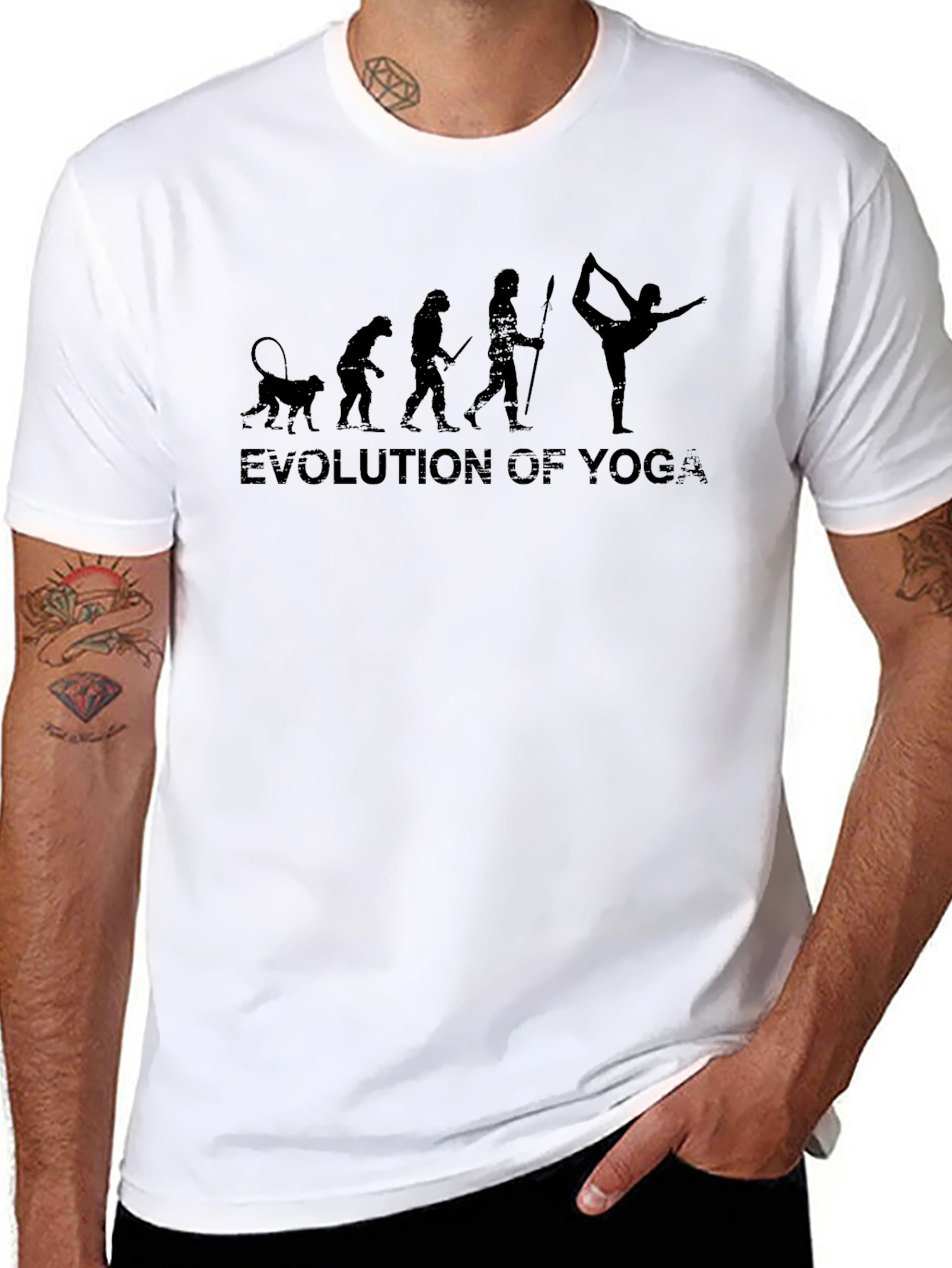 Evolution of Yoga Graphic Tee - Black Cotton Blend
