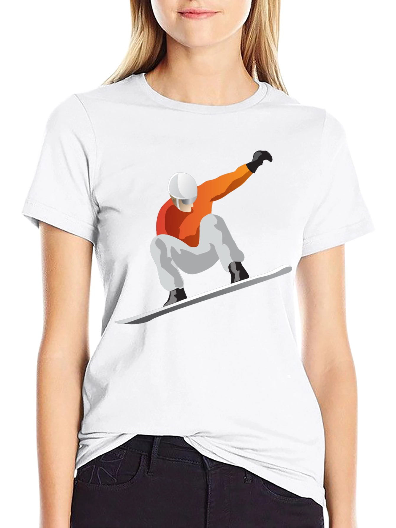 Snowboarder Graphic Tee - Black Cotton